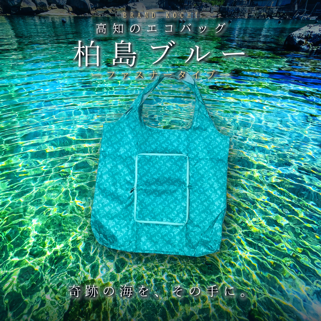 高知のエコバッグ 柏島ブルー ファスナータイプ（NIYODOブルー）